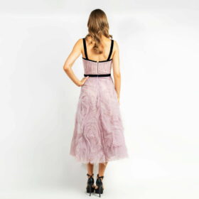 Vestido Marchesa Notte midi color rosa 2