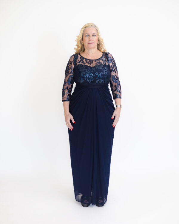 Adriana Papell marino gown