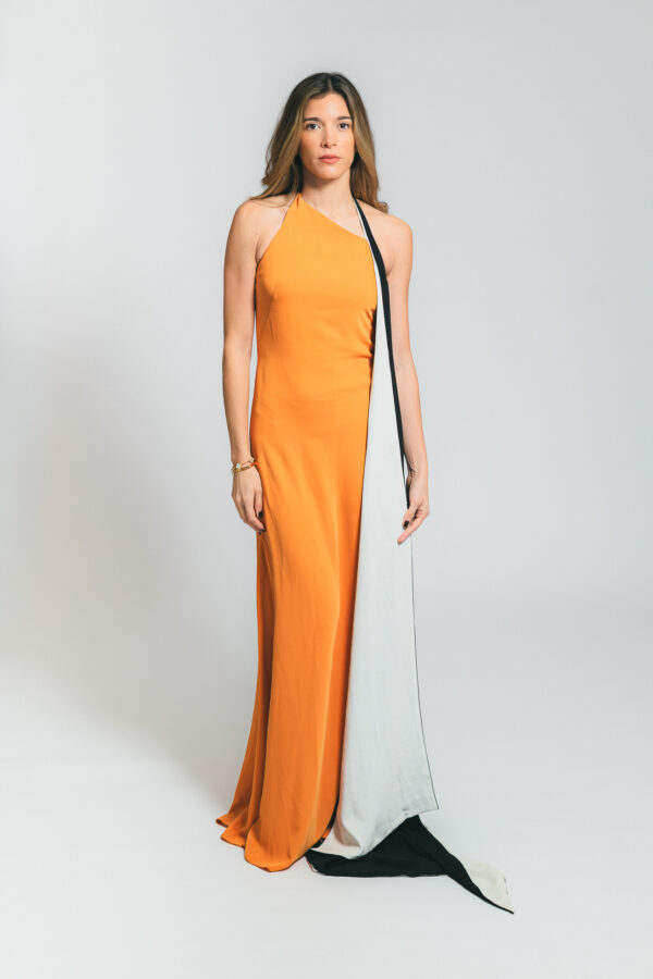 Isabella tricolor liso gown
