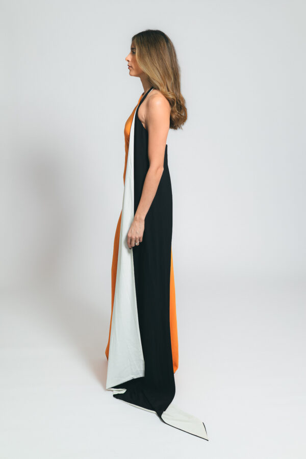 Isabella tricolor liso gown - Imagen 4