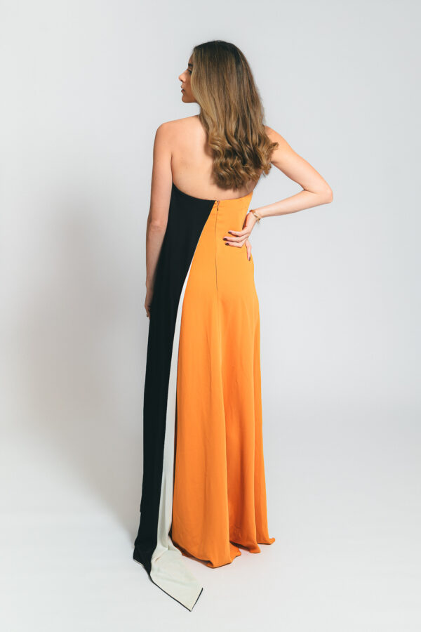 Isabella tricolor liso gown - Imagen 5