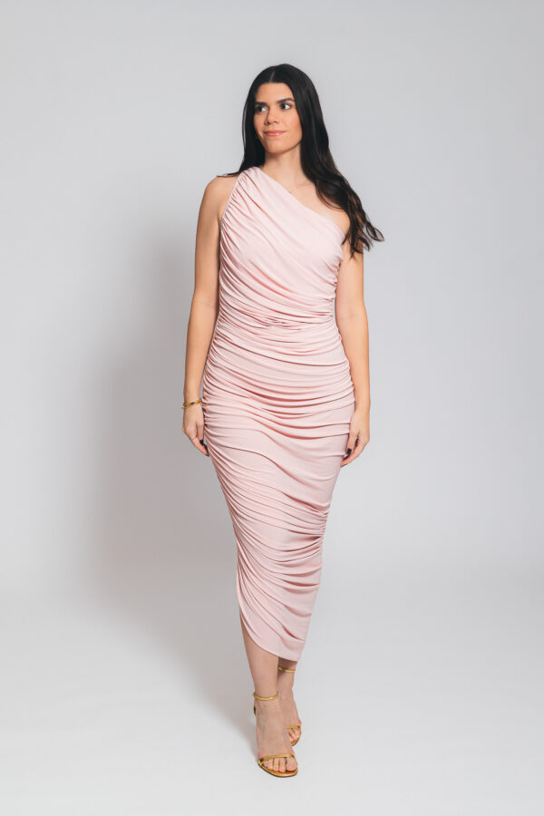 Norma Kamali light pink drapeado