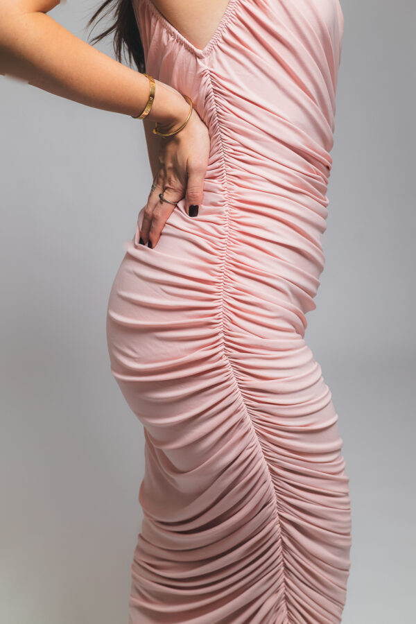 Norma Kamali light pink drapeado - Imagen 5