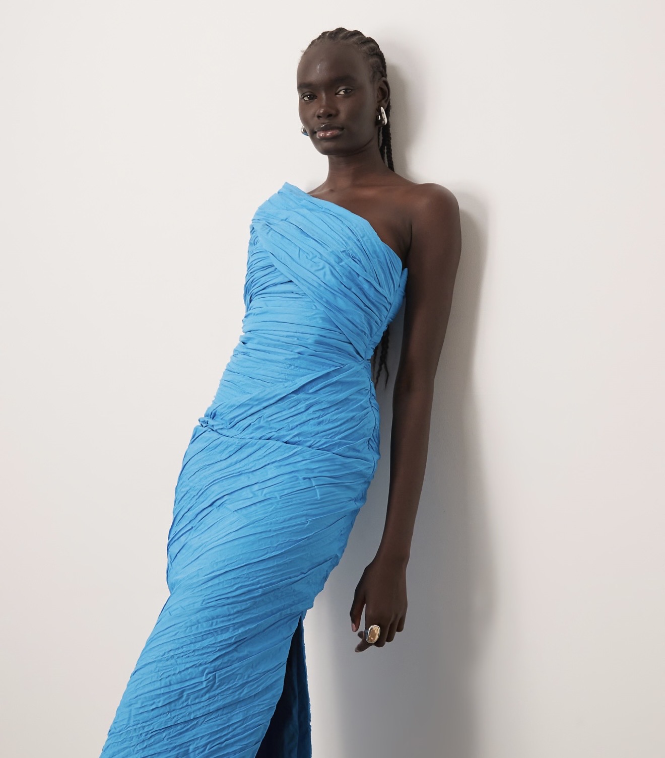 Gown un hombro Azul - Imagen 2