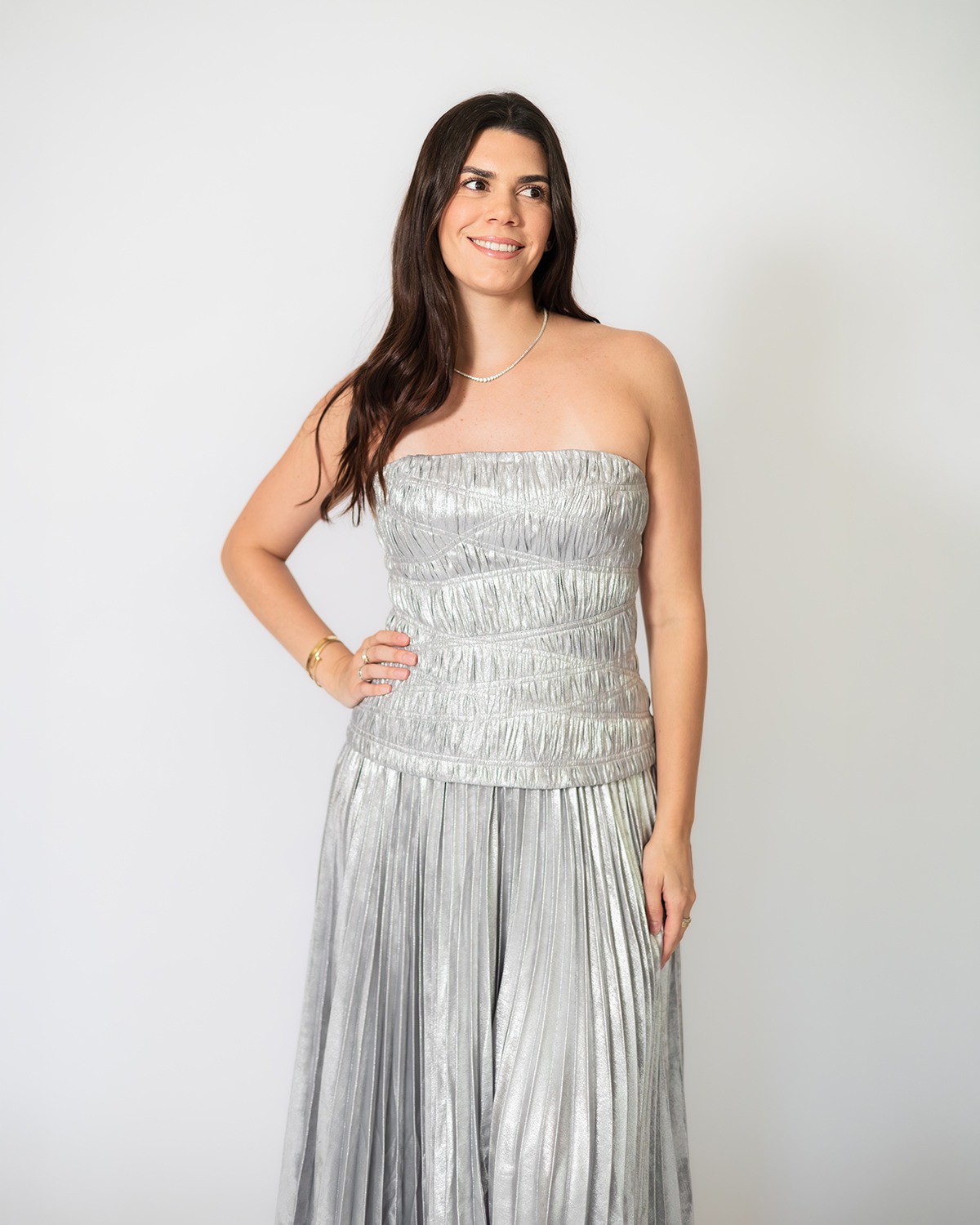 Acler Strapples midi plateado - Imagen 2
