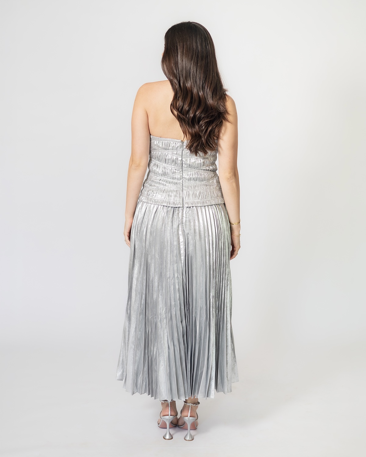 Acler Strapples midi plateado - Imagen 6