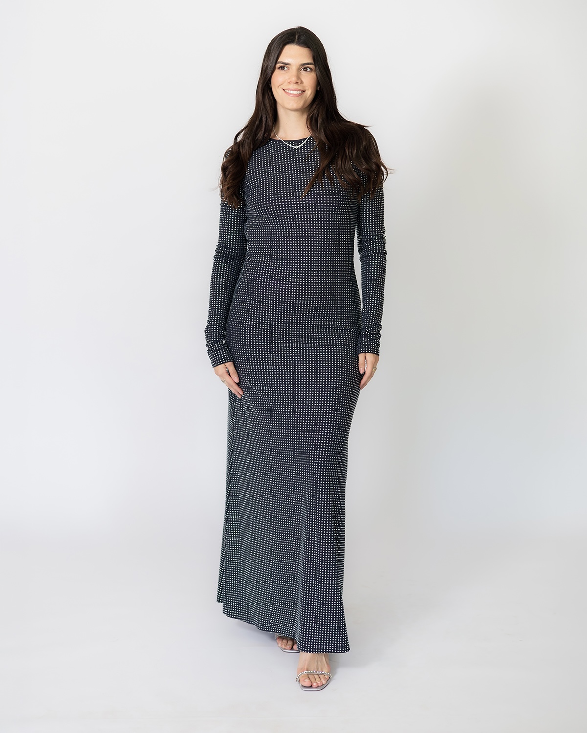 WeWoreWhat Embellished dress manga larga