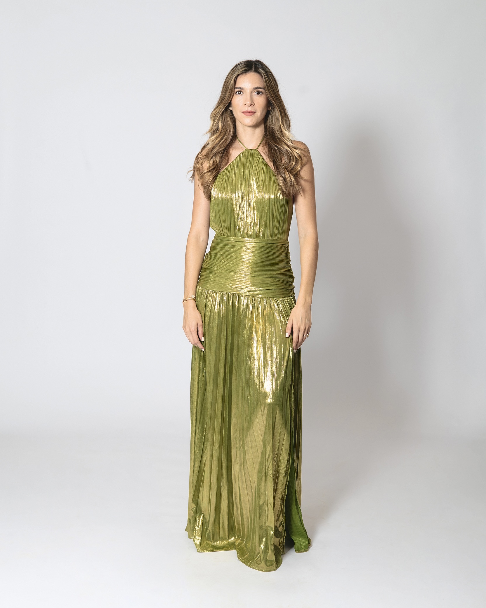 La Percha Halter verde metálico