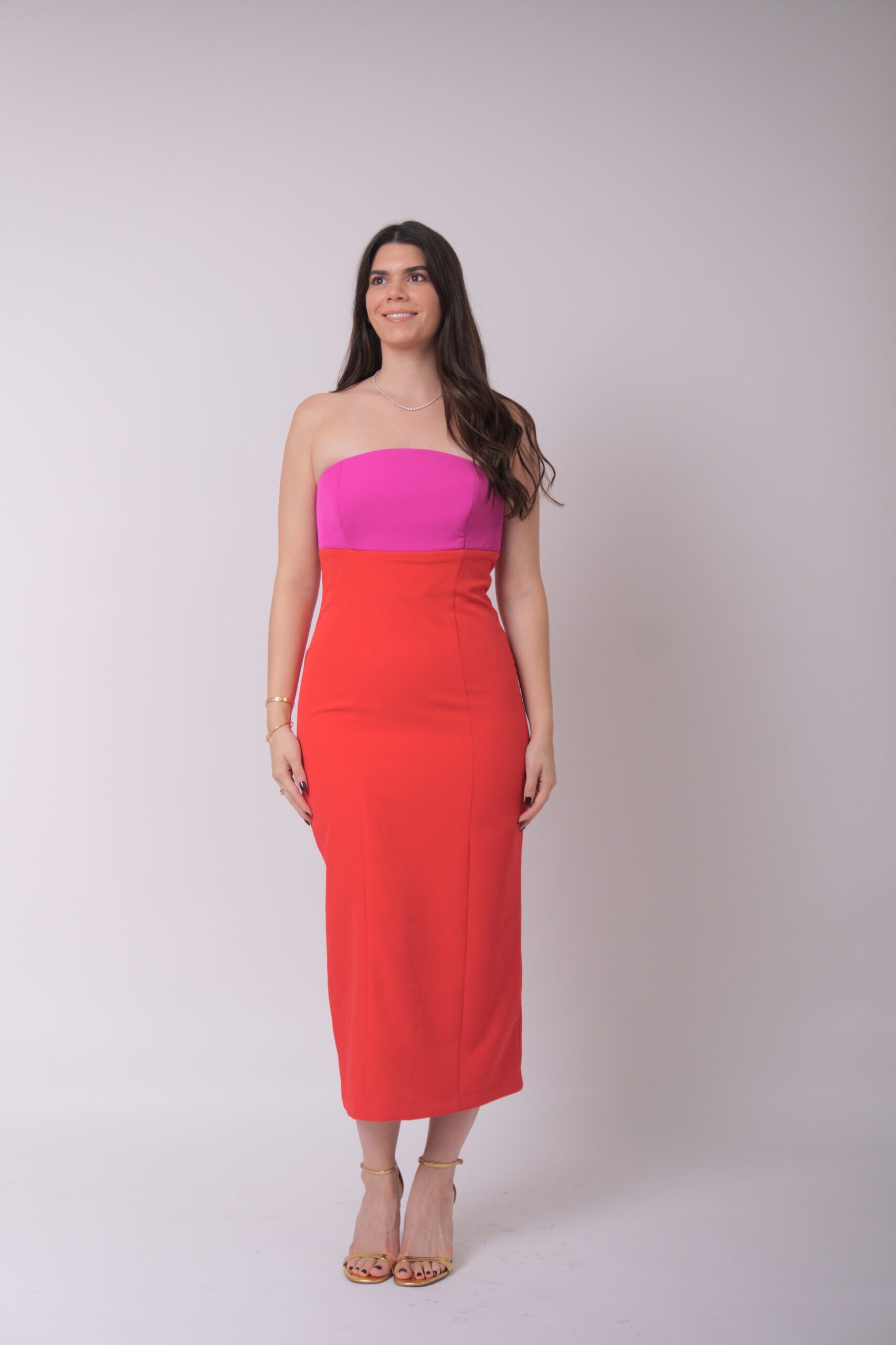 Silvia strapless bicolor con lazos removibles - Imagen 8