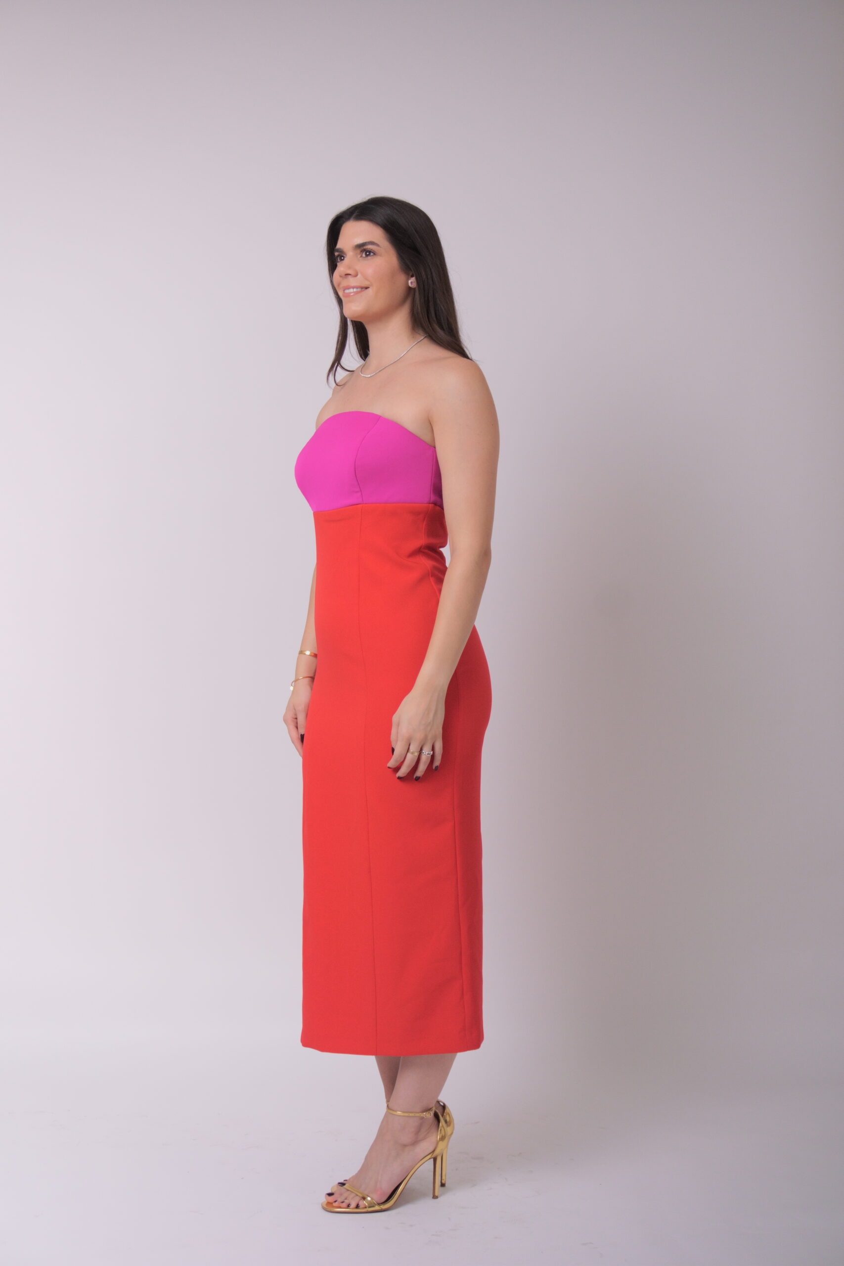 Silvia strapless bicolor con lazos removibles - Imagen 4