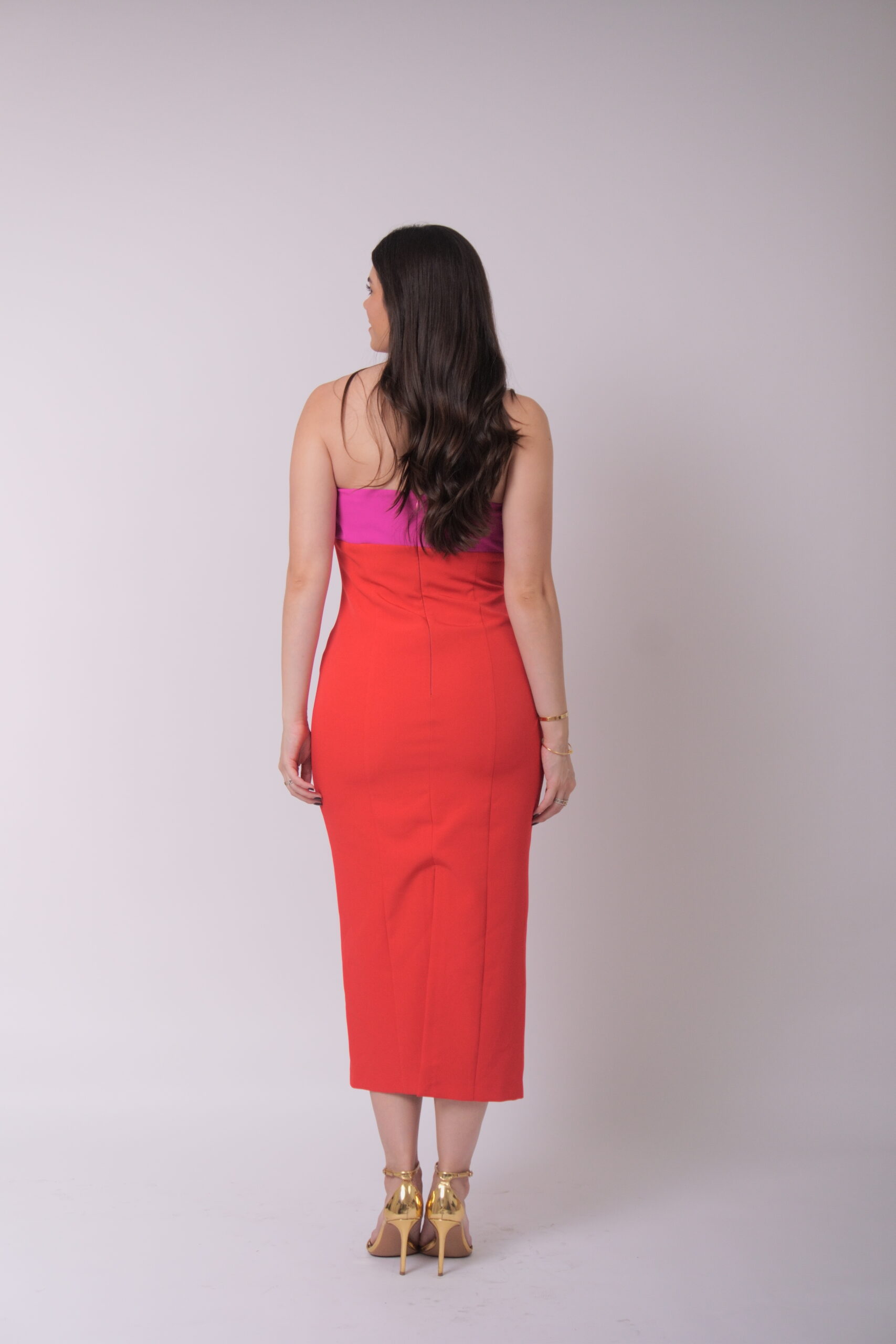 Silvia strapless bicolor con lazos removibles - Imagen 5