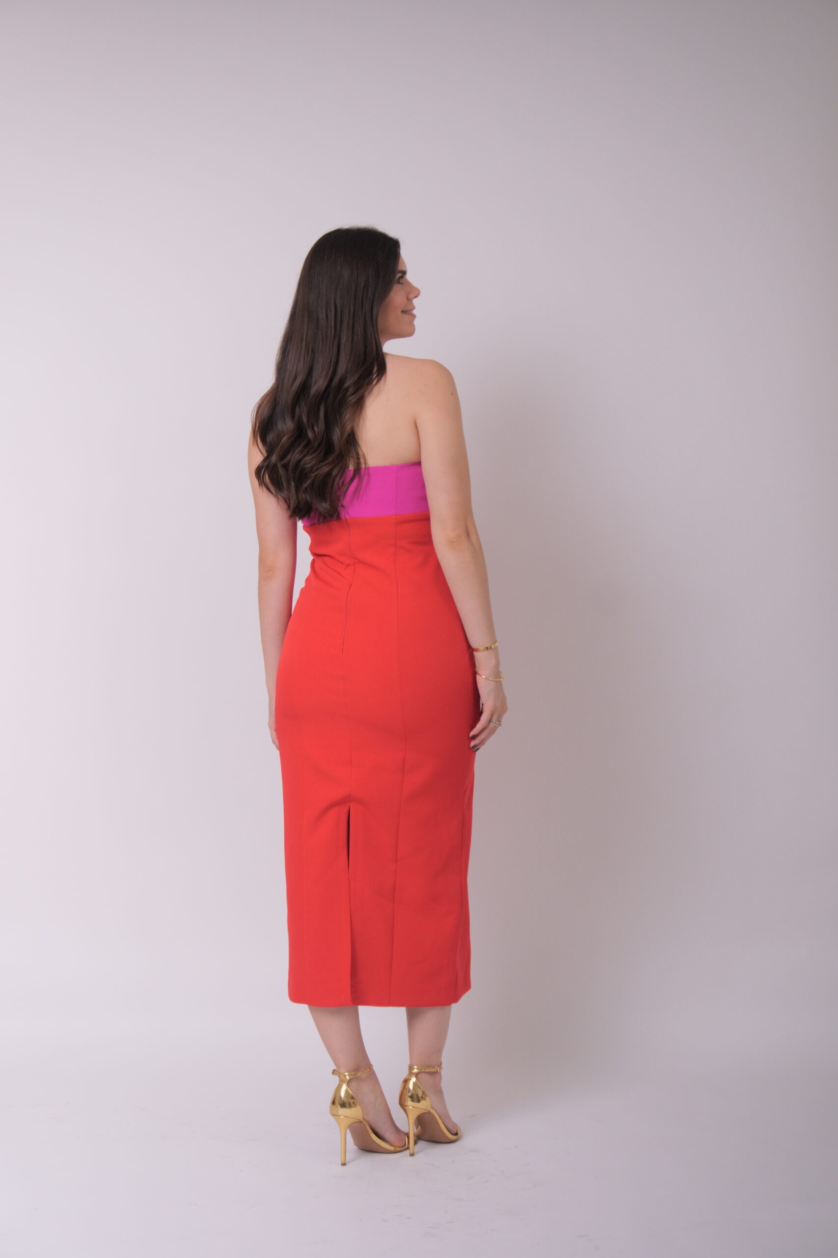 Silvia strapless bicolor con lazos removibles - Imagen 6