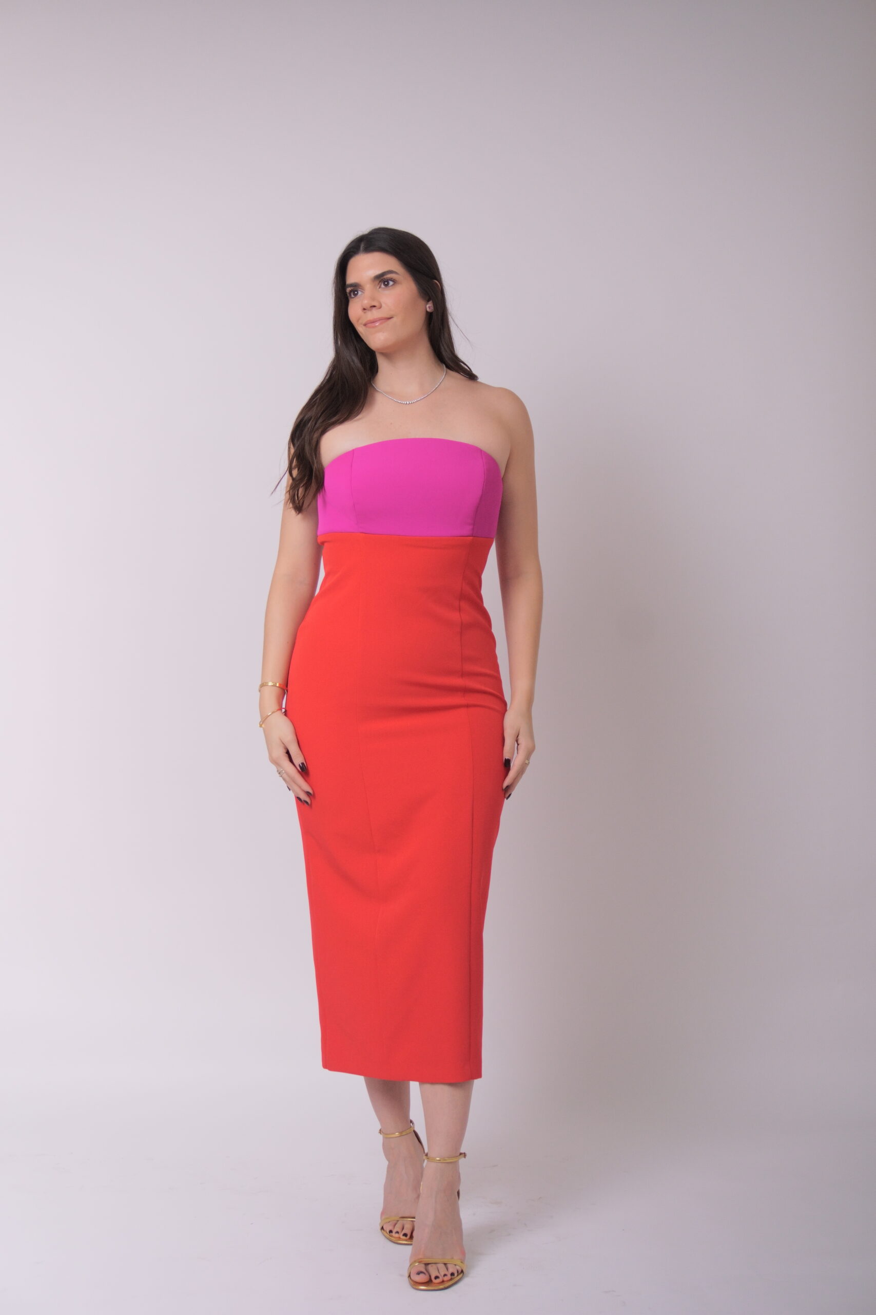 Silvia strapless bicolor con lazos removibles - Imagen 7