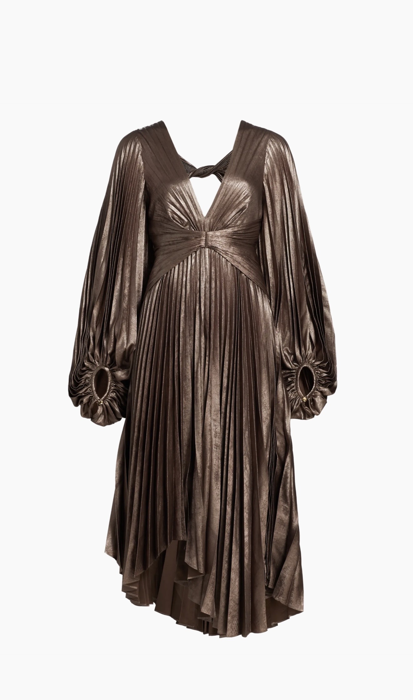 Acler midi plisado coffee metallic - Imagen 2